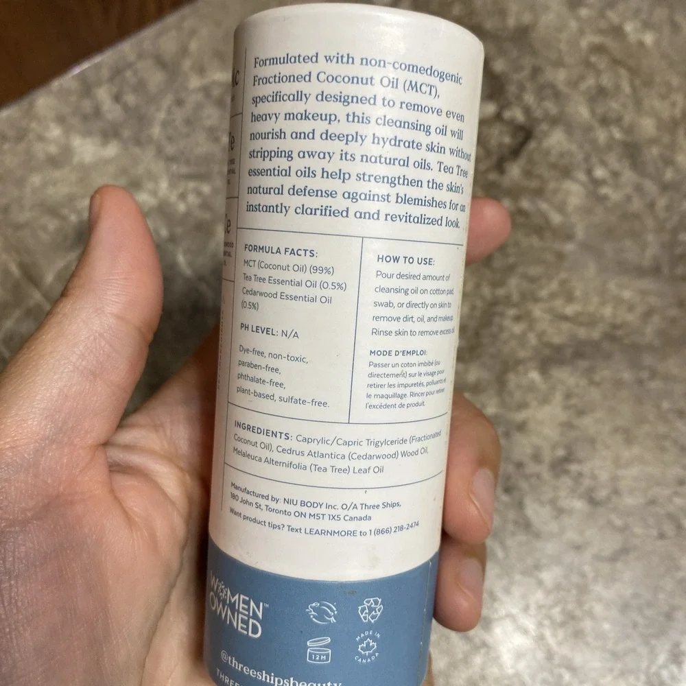 (3) Three Ships‎ Clarify Tea Tree + MCT Cleansing Oil 2 OZ 60 mL